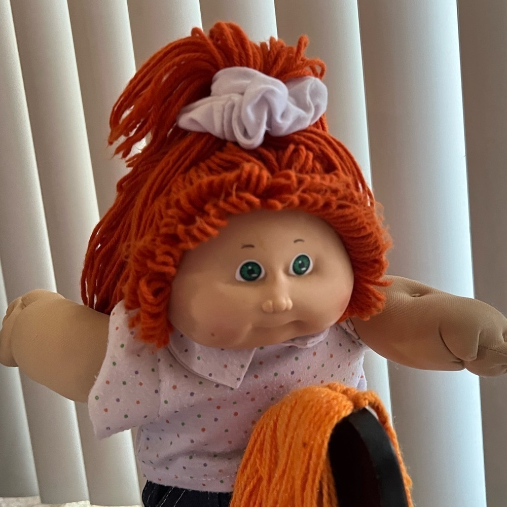 Vtg 1978 1982 Ginger Hair Cabbage Patch Kids Doll & Country Doll Rocking Horse - Picture 11 of 11